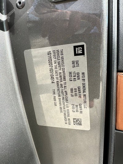 2016 Chevrolet Corvette Stingray 2LT