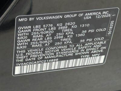 2026 Volkswagen Atlas Cross Sport 2.0T SEL R-Line Black