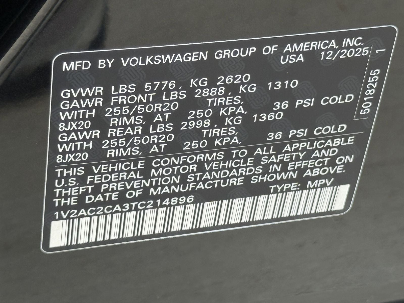 2026 Volkswagen Atlas Cross Sport 2.0T SEL R-Line Black