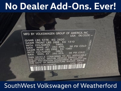 2026 Volkswagen Atlas Cross Sport 2.0T SEL R-Line Black
