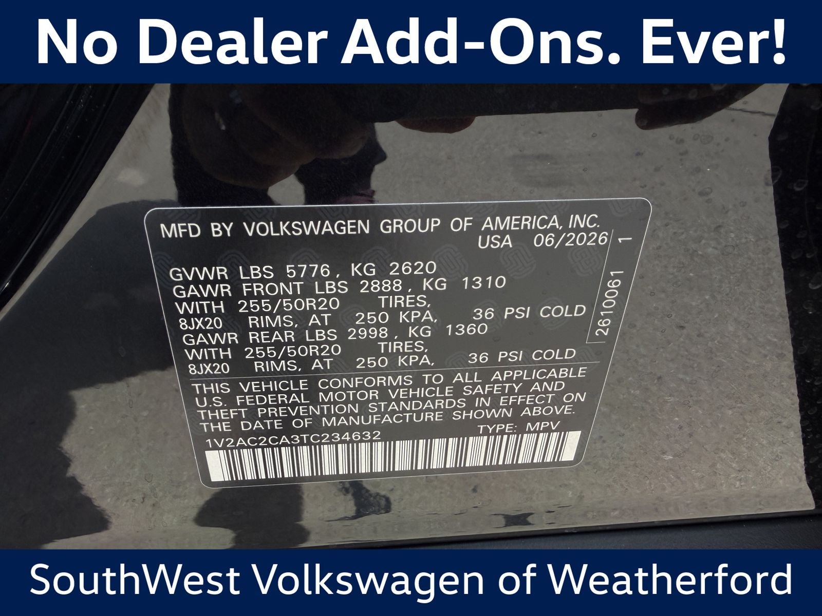 2026 Volkswagen Atlas Cross Sport 2.0T SEL R-Line Black