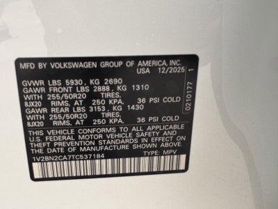 2026 Volkswagen Atlas 2.0T SEL