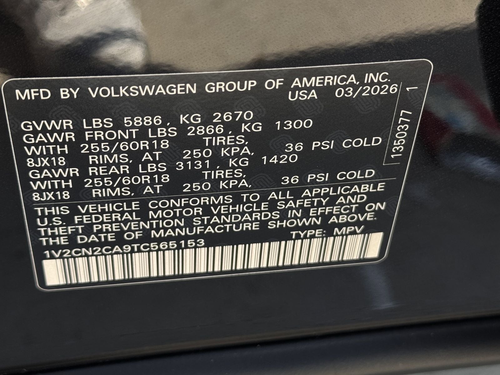 2026 Volkswagen Atlas 2.0T Peak Edition