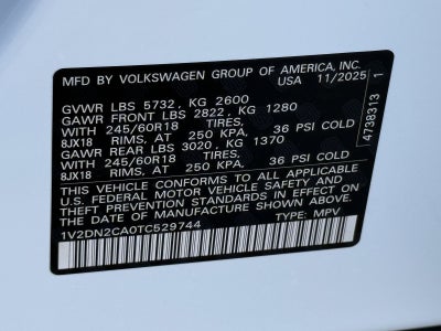 2026 Volkswagen Atlas 2.0T SE