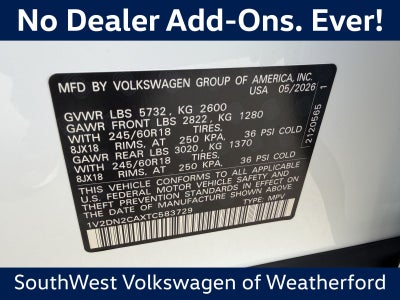 2026 Volkswagen Atlas 2.0T SE