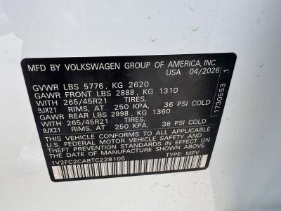 2026 Volkswagen Atlas Cross Sport 2.0T SEL Premium R-Line