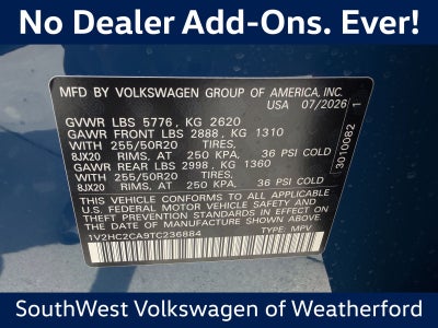 2026 Volkswagen Atlas Cross Sport 2.0T SE W/TECHNOLOGY