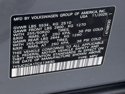 2026 Volkswagen Atlas Cross Sport 2.0T SE W/TECHNOLOGY