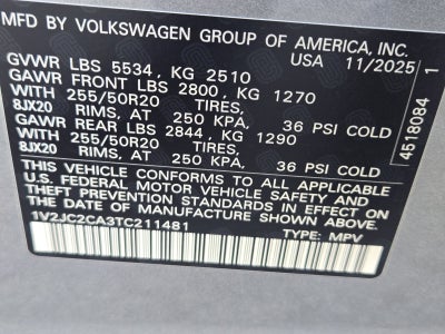 2026 Volkswagen Atlas Cross Sport 2.0T SE W/TECHNOLOGY