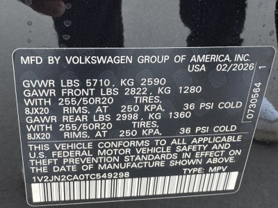 2026 Volkswagen Atlas 2.0T SE W/TECHNOLOGY