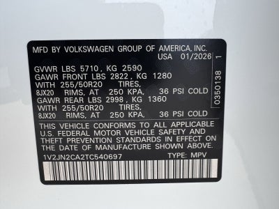 2026 Volkswagen Atlas 2.0T SE W/TECHNOLOGY