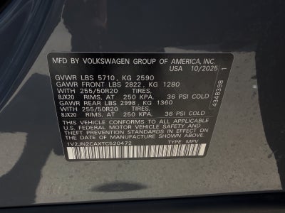 2026 Volkswagen Atlas 2.0T SE W/TECHNOLOGY