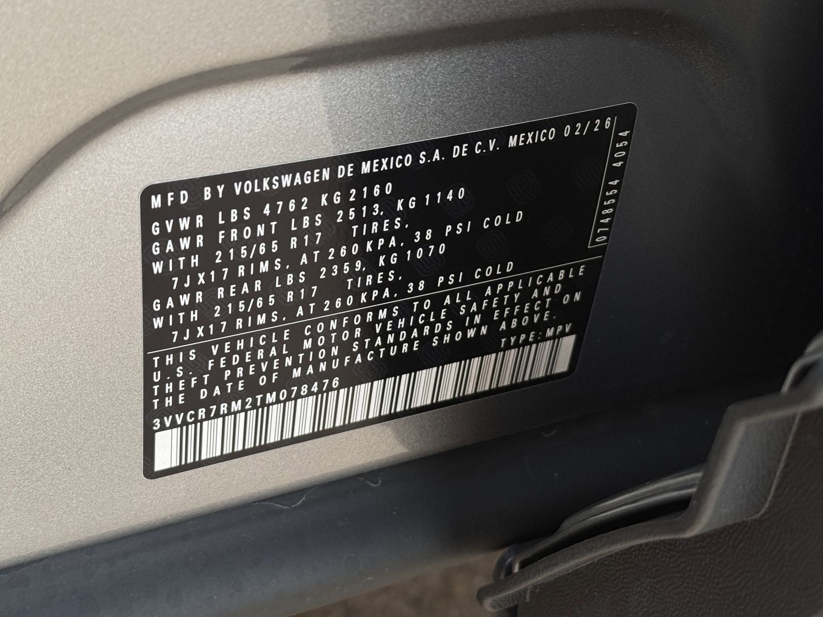 2026 Volkswagen Tiguan 2.0T S