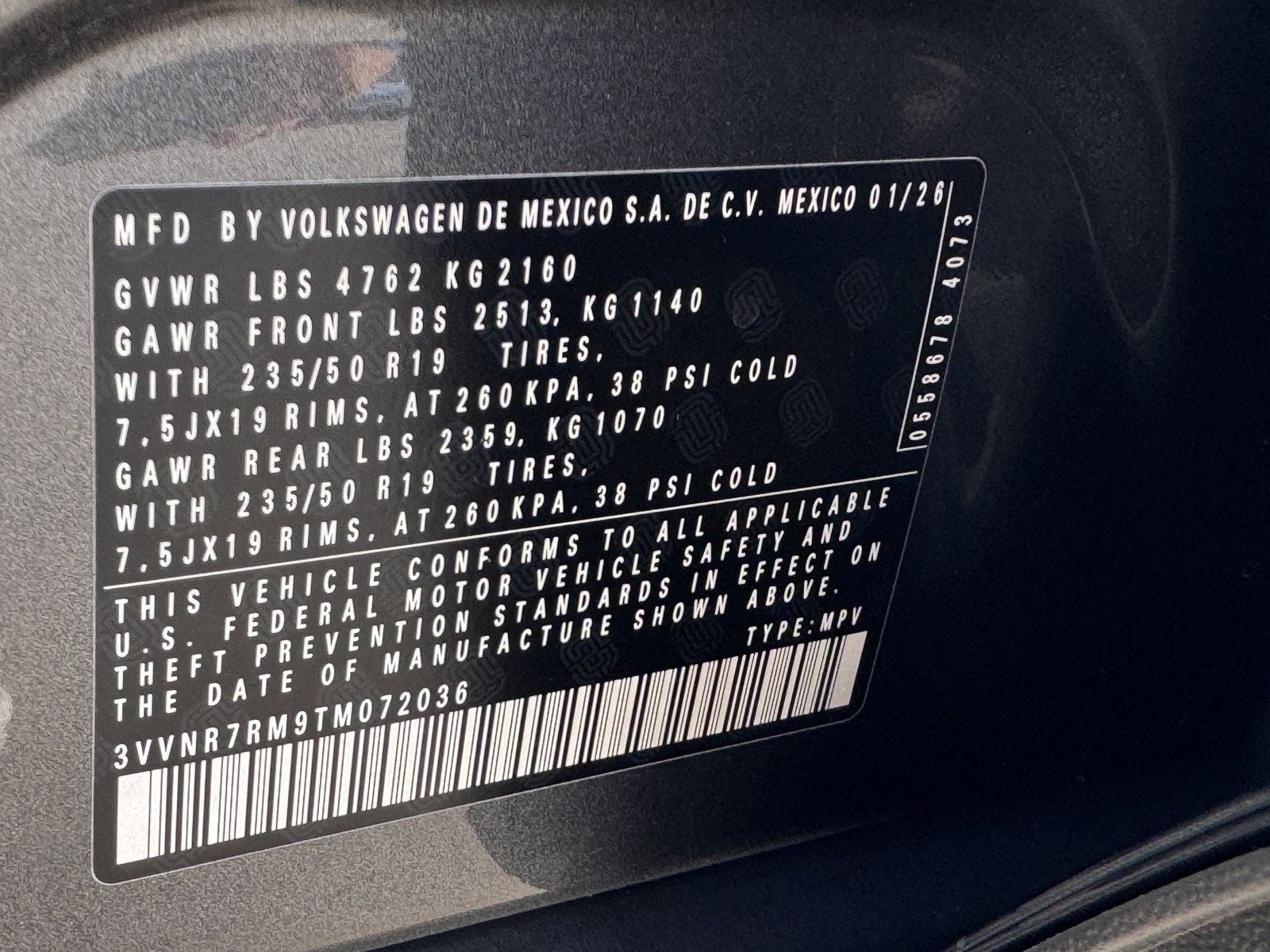 2026 Volkswagen Tiguan 2.0T SE