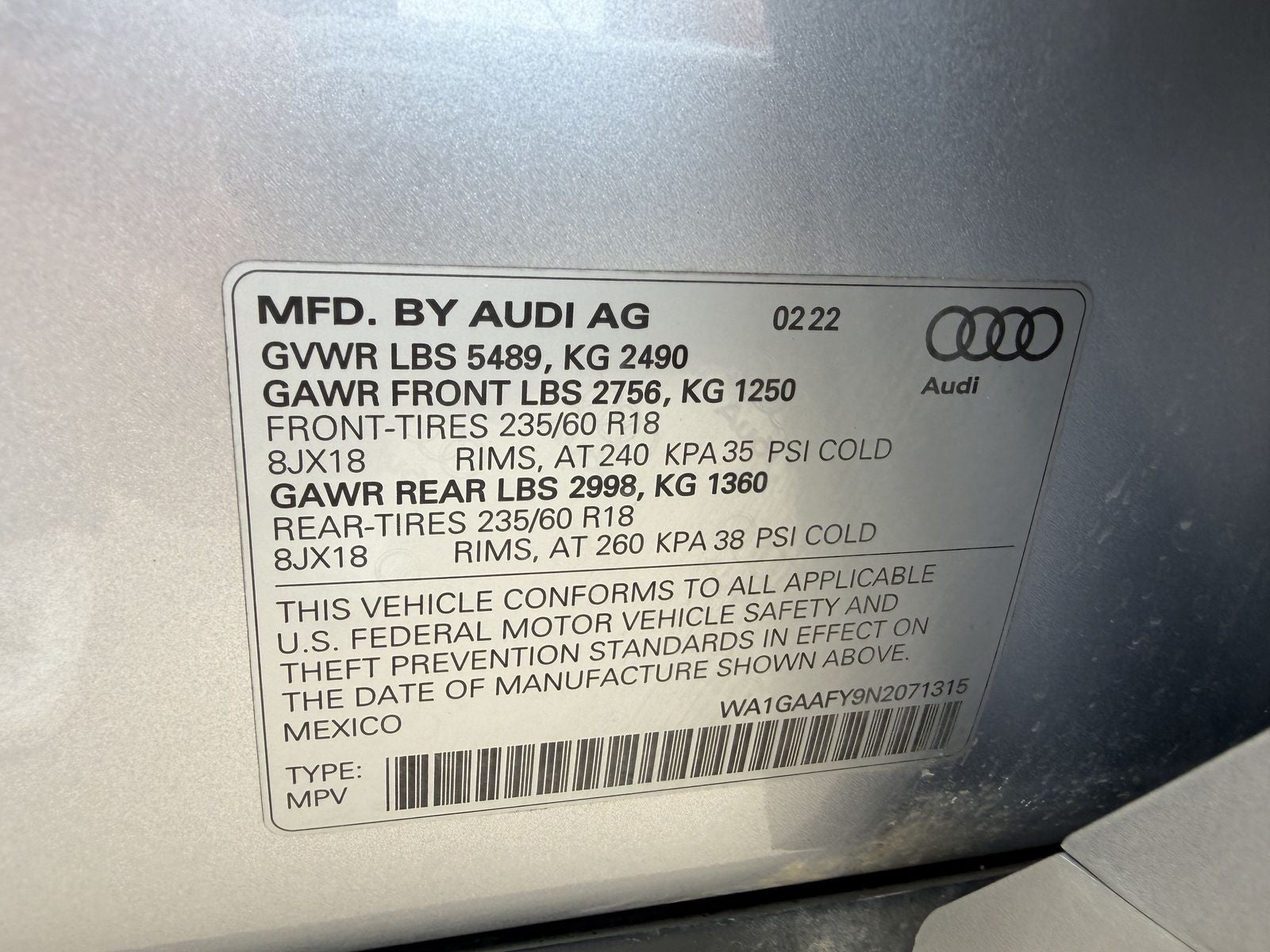 2022 Audi Q5 45 S line Premium quattro