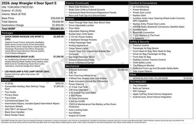 2026 Jeep Wrangler WRANGLER 4-DOOR SPORT S