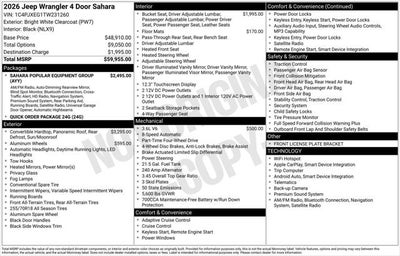 2026 Jeep Wrangler WRANGLER 4-DOOR SAHARA