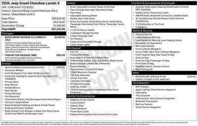 2026 Jeep Grand Cherokee GRAND CHEROKEE LAREDO X 4X4