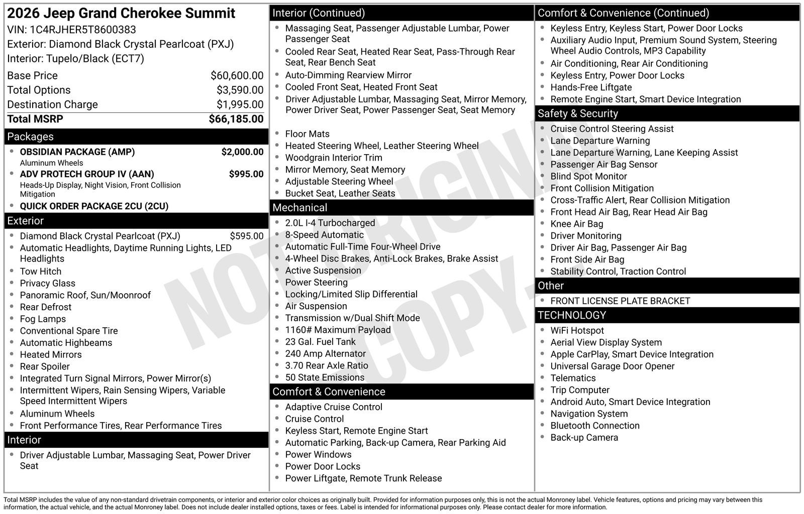 2026 Jeep Grand Cherokee GRAND CHEROKEE SUMMIT 4X4