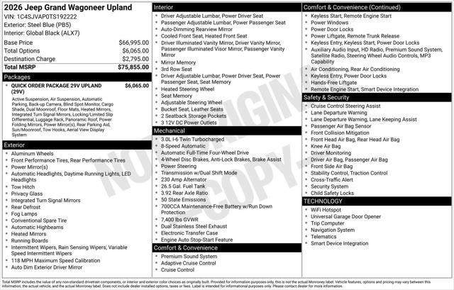 2026 Jeep Grand Wagoneer GRAND WAGONEER UPLAND 4X4