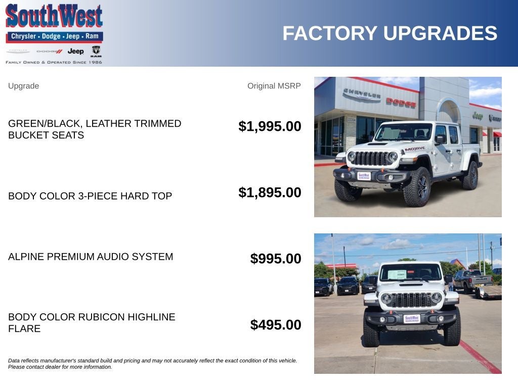 2026 Jeep Gladiator GLADIATOR MOJAVE 4X4