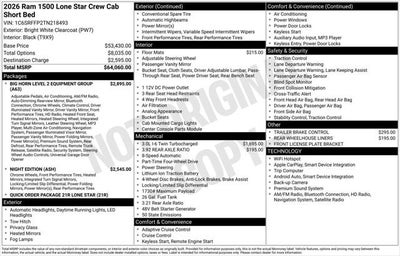 2026 RAM Ram 1500 RAM 1500 LONE STAR CREW CAB 4X4 5'7' BOX