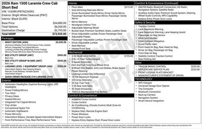 2026 RAM Ram 1500 RAM 1500 LARAMIE CREW CAB 4X4 5'7' BOX