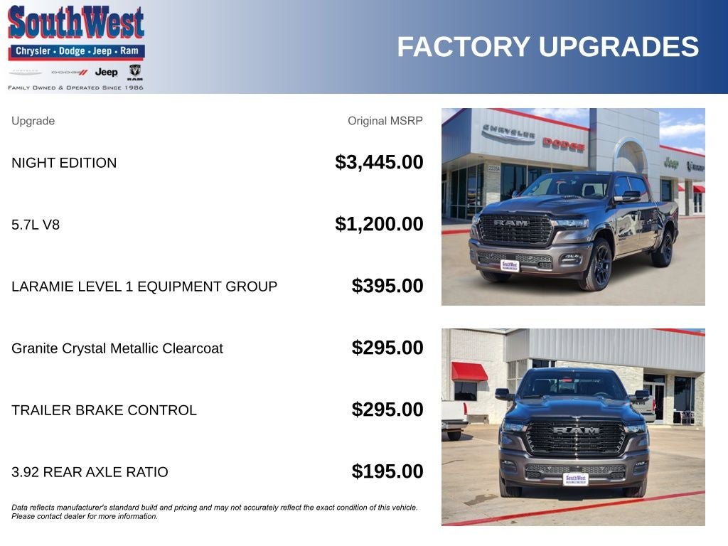 2026 RAM Ram 1500 RAM 1500 LARAMIE CREW CAB 4X4 5'7' BOX