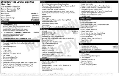 2026 RAM Ram 1500 RAM 1500 LARAMIE CREW CAB 4X4 5'7' BOX