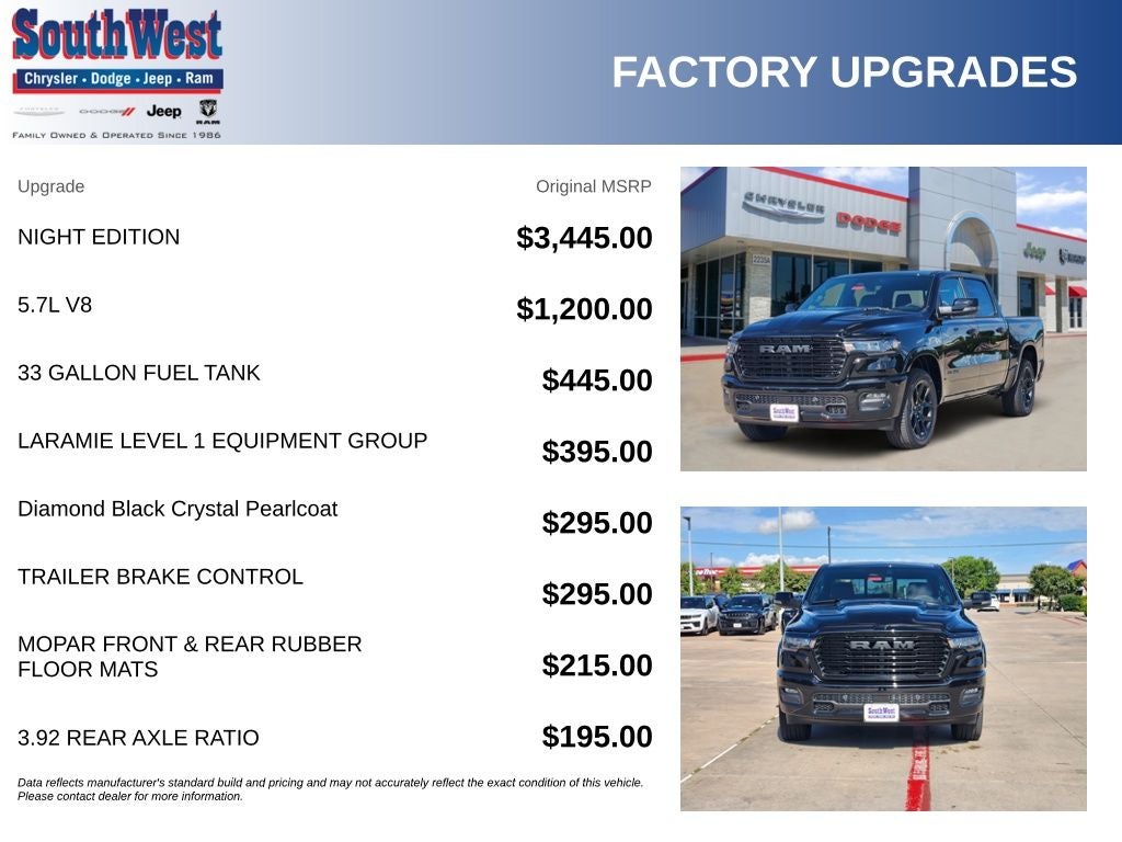 2026 RAM Ram 1500 RAM 1500 LARAMIE CREW CAB 4X4 5'7' BOX