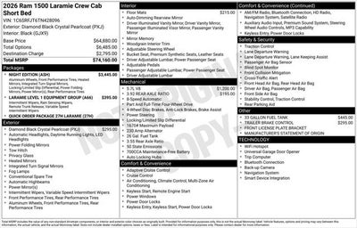 2026 RAM Ram 1500 RAM 1500 LARAMIE CREW CAB 4X4 5'7' BOX