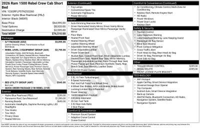2026 RAM Ram 1500 RAM 1500 REBEL CREW CAB 4X4 5'7' BOX