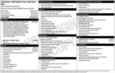 2026 RAM Ram 1500 RAM 1500 REBEL CREW CAB 4X4 5'7' BOX