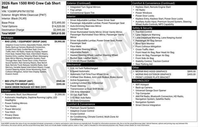2026 RAM Ram 1500 RAM 1500 RHO CREW CAB 4X4 5'7' BOX