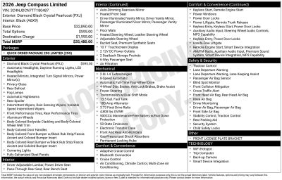 2026 Jeep Compass COMPASS LIMITED 4X4