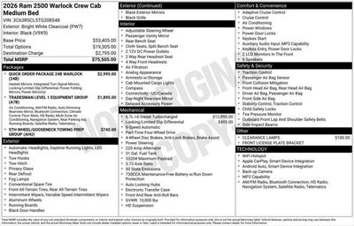 2026 RAM Ram 2500 RAM 2500 WARLOCK CREW CAB 4X4 6'4' BOX