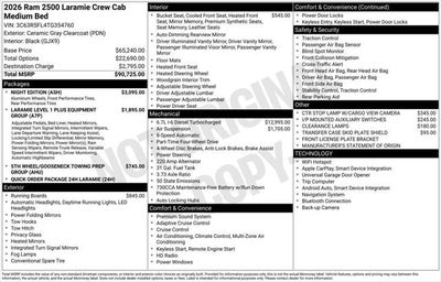 2026 RAM Ram 2500 RAM 2500 LARAMIE CREW CAB 4X4 6'4' BOX