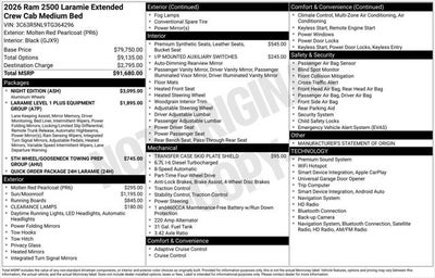 2026 RAM Ram 2500 RAM 2500 LARAMIE MEGA CAB 4X4 6'4' BOX