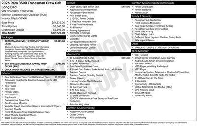 2026 RAM Ram 3500 RAM 3500 TRADESMAN CREW CAB 4X4 8' BOX