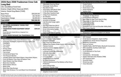 2026 RAM Ram 3500 RAM 3500 TRADESMAN CREW CAB 4X4 8' BOX
