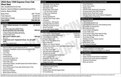 2026 RAM Ram 1500 RAM 1500 EXPRESS CREW CAB 4X4 5'7' BOX