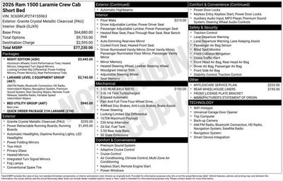2026 RAM Ram 1500 RAM 1500 LARAMIE CREW CAB 4X4 5'7' BOX