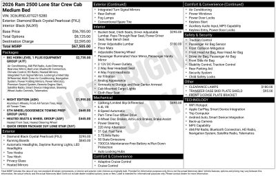 2026 RAM Ram 2500 RAM 2500 LONE STAR CREW CAB 4X4 6'4' BOX