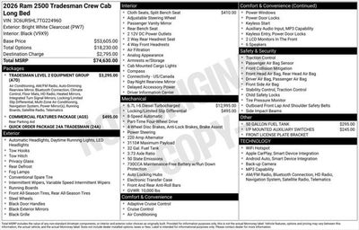 2026 RAM Ram 2500 RAM 2500 TRADESMAN CREW CAB 4X4 8' BOX
