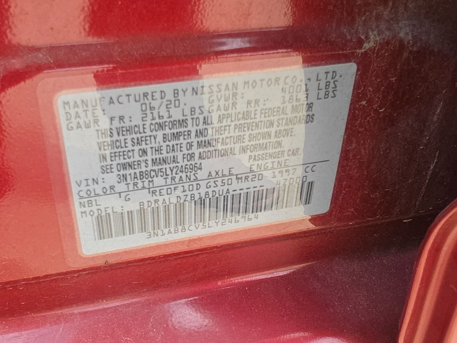 2020 Nissan Sentra SV Xtronic CVT