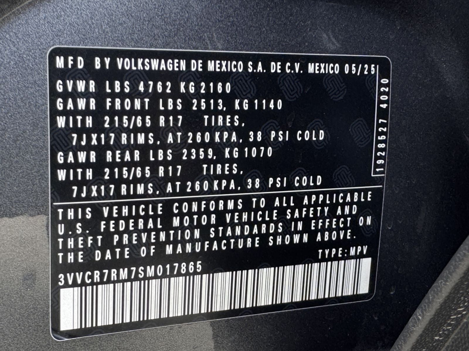 2025 Volkswagen Tiguan 2.0T S