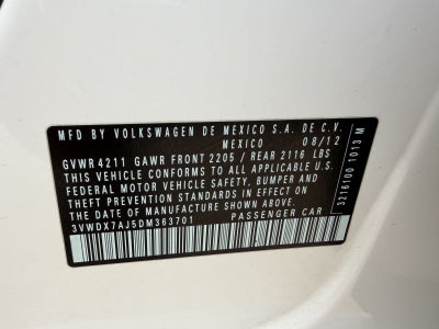 2013 Volkswagen Jetta 2.5L SE Convenience & Sunroof