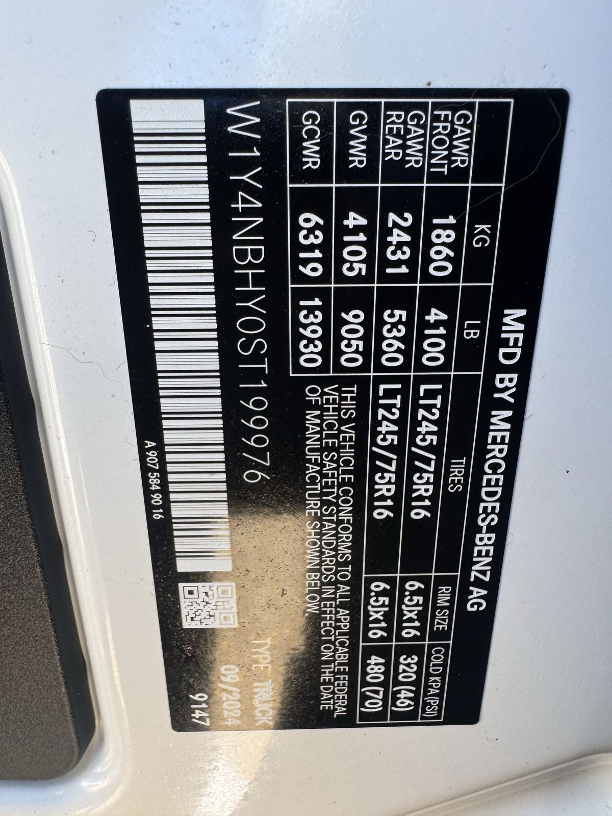 2025 Mercedes-Benz Sprinter 2500 Cargo 144 WB