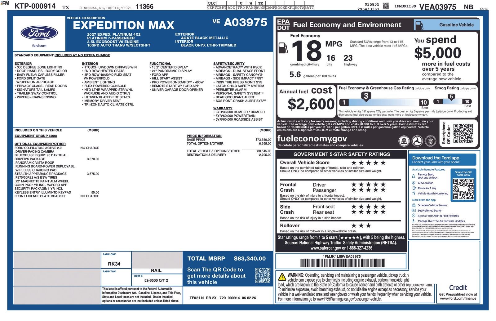 2027 Ford Expedition Max Platinum