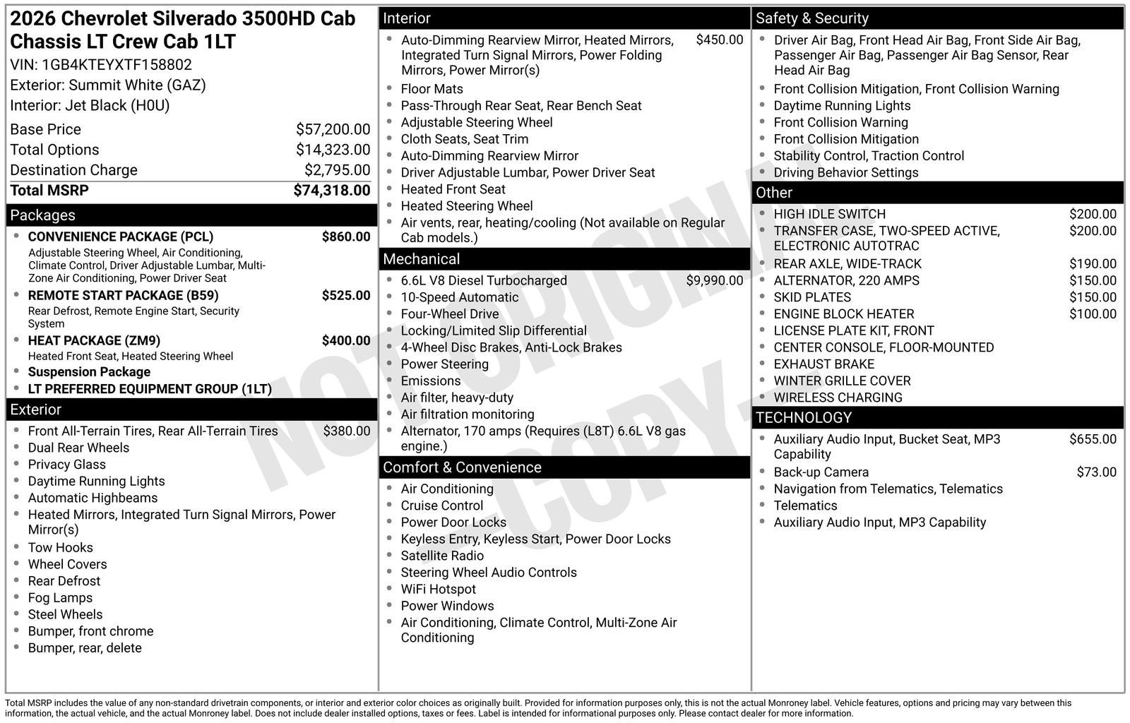 2026 Chevrolet Silverado 3500 HD Chassis Cab LT